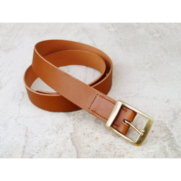 Custom Bridle Leather Belt with brass buckle belt brown